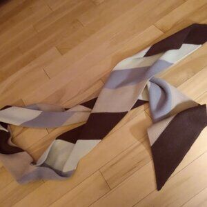 Long knit scarf brown and tan.